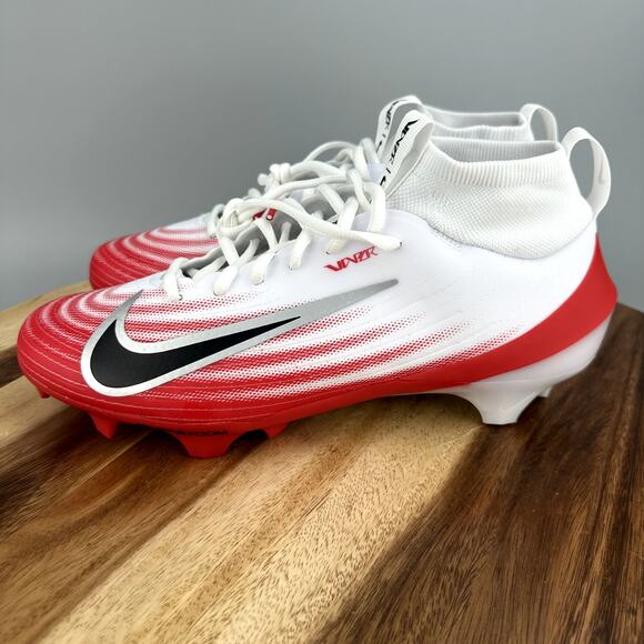 Nike Zoom Air Vapor Pro 1 Football Cleats White Red Men’s Size 7.5 FB3298-102 - Picture 3 of 6